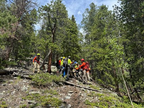 A hiker was been rescued from mountain ranges after he was left behind﻿ by more than a dozen of his coworkers during a retreat in the United States.  