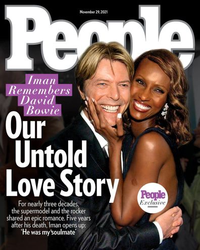 People magazine with David Bowie and Iman on cover