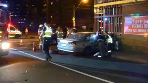 Car crashes into Melbourne building after water bottle ‘wedges under brake pedal’