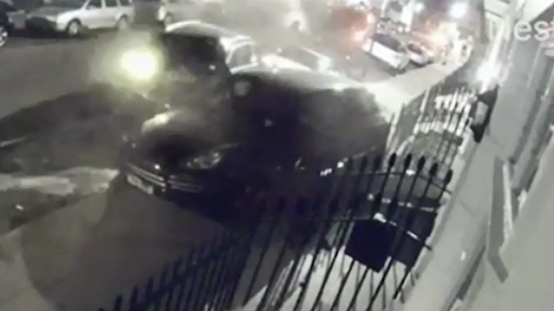 The chaos was captured on CCTV with some residents saying it sounded like an explosion.