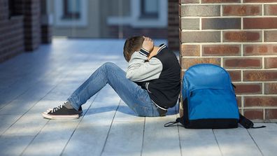 Boy sad at school