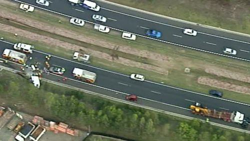 Southbound lanes on the M7 are completely closed. (9NEWS)