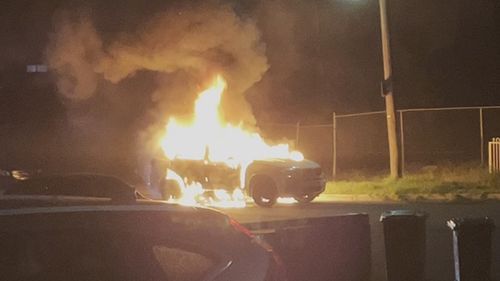 A stolen car was allegedly set alight in South Granville overnight.