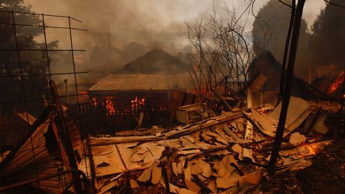 Fire in Lithgow. Houses in flames. 21st December 2019