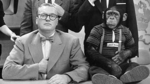 Dave Garroway ve J Fred Muggs Today Show'da.