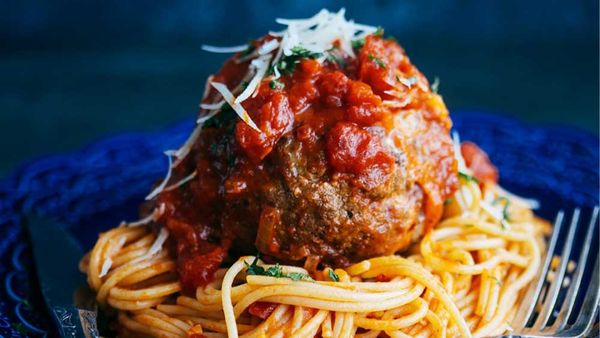 Billy Law's giant spicy beef meatball spaghetti recipe