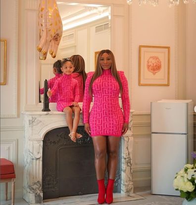 Serena Williams and daughter Olympia.