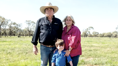 Memphis was visiting his grandparents cattle station in south-western NSW when Queensland shut it's border.