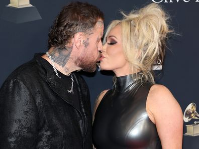 Jelly Roll and Bunnie Xo attend the 68th GRAMMY Awards Pre-GRAMMY Gala & GRAMMY Salute to Industry Icons Honoring Avery Lipman and Monte Lipman at The Beverly Hilton on January 31, 2026 in Beverly Hills, California