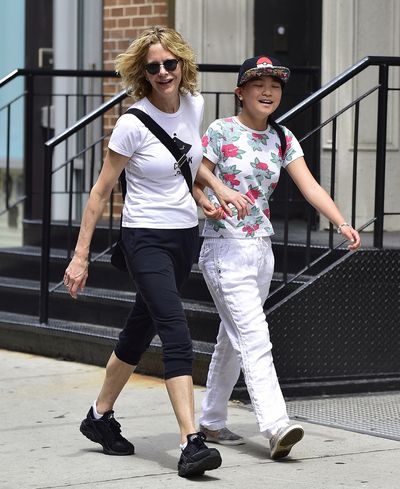 <p>One of America's favourite romantic comedy actresses, Meg Ryan, is single mum to her adult son Jack, 24, (from her marriage to Dennis Quaid) and her 12-year-old daughter&nbsp;Daisy True (pictured), whom she adopted from China in 2006.</p>
