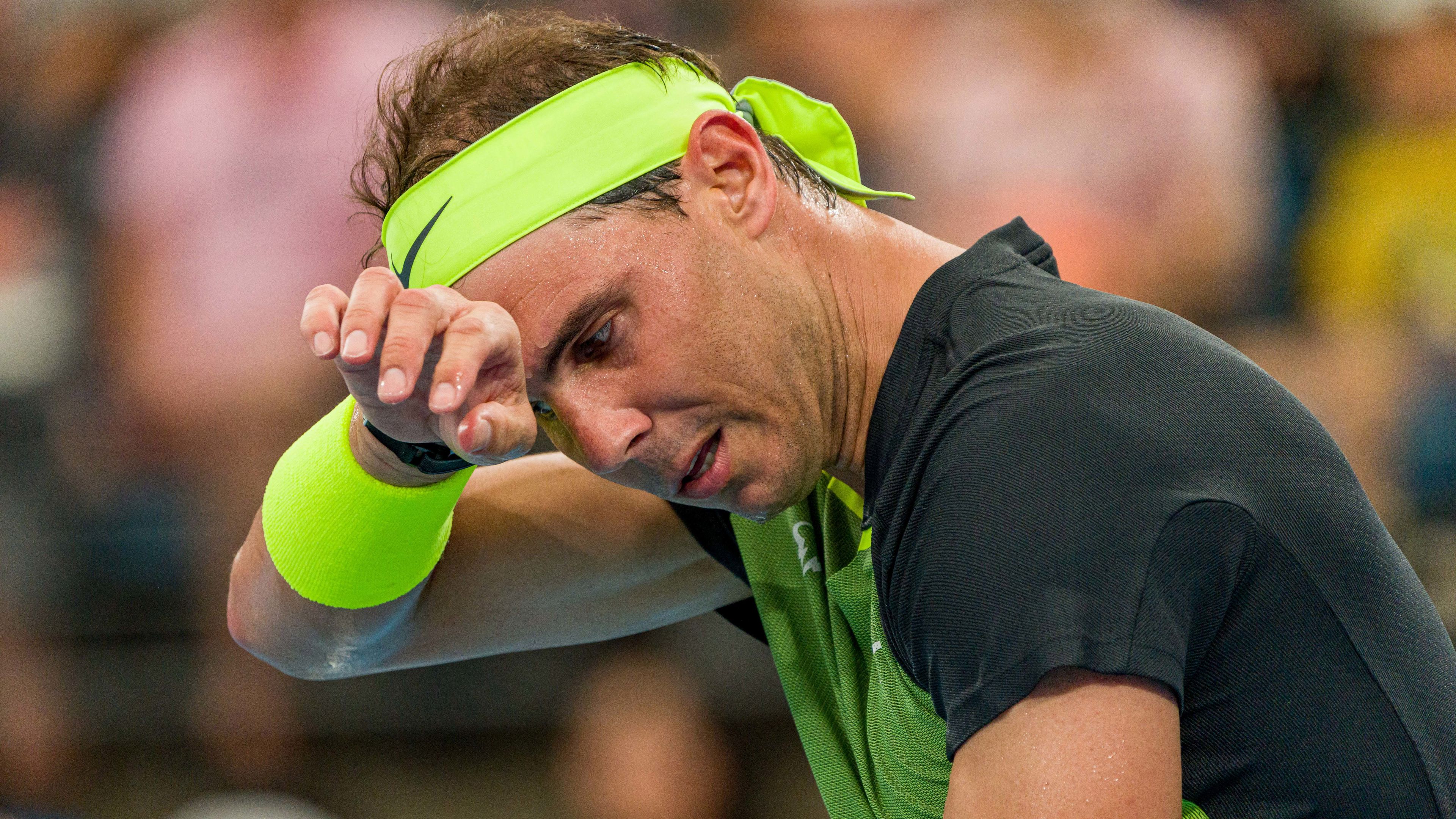 Rafael Nadal in action for Spain during the 2023 United Cup in Sydney, Australia.