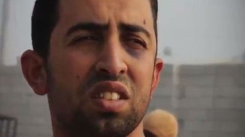 Muath al-Kaseasbeh in a still from the video released by ISIS. (Supplied)