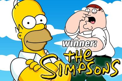 <B><I>The Simpsons</I></B> is the winner, with six victories compared to <B><I>Family Guy</I></B>'s four. (This result should not be a surprise. As if <I>Family Guy</I> would ever beat <I>Simpsons</I>.)