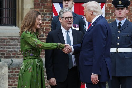 Keir Starmer e Victoria Starmer, presidente Donald Trump 