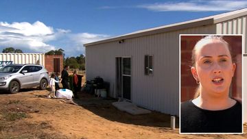 WA mum Tiarna Nouwland has been living in a shed with her family while they wait for their unfinished home to be built.