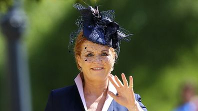 The Duchess of York arrives at the wedding of Meghan Markle and Prince Harry. 