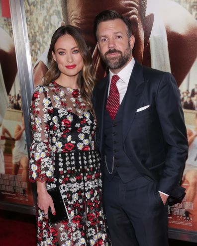 Olivia Wilde and actor Jason Sudeikis attend the "Race" New York screening held at Landmark's Sunshine Cinema on February 17, 2016 in New York City.