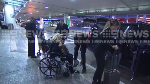 Roslyn Packer arrived at Los Angeles this morning. (9NEWS)