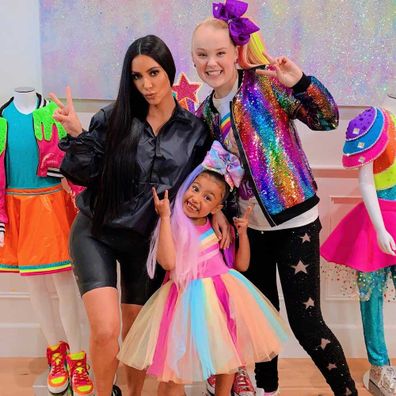 Kim Kardashian and JoJo Siwa.