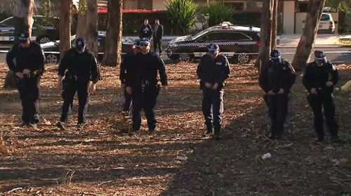 Police have spent the morning combing through the park where the victim was attacked. 