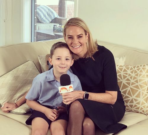 Little Quinn with his aunty and TODAY reporter Christine Ahern.