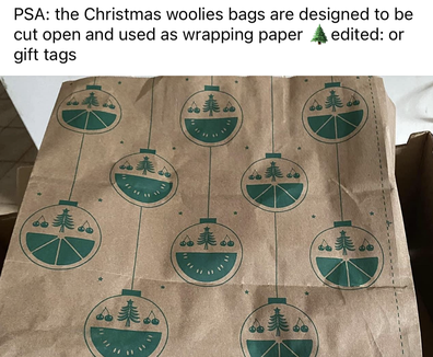 Woolworths shopping bags wrapping paper