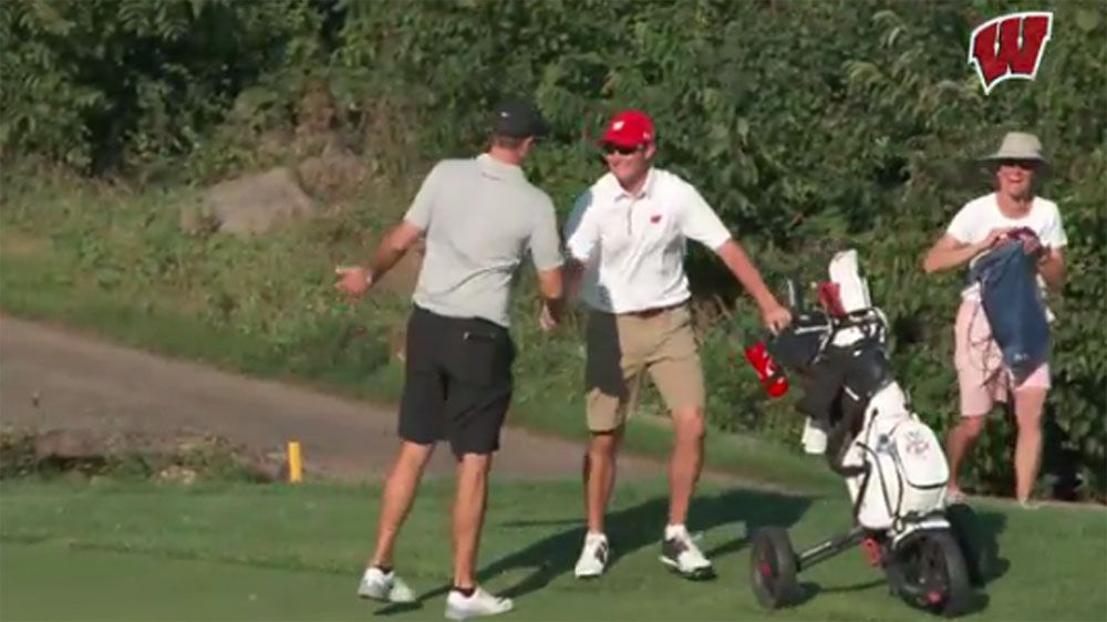 US college golfer sinks once-in-a-lifetime slam dunk hole-in-one