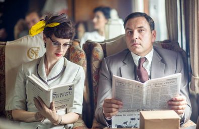 Tuppence Beresford (Jessica Raine) and Tommy Beresford (David Walliams) in Partners In Crime