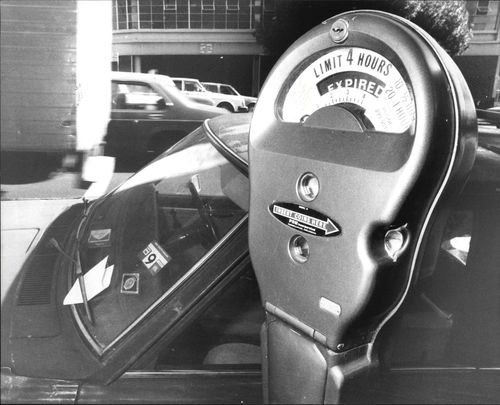 A old fashioned car park meter in Sydney in 1983.