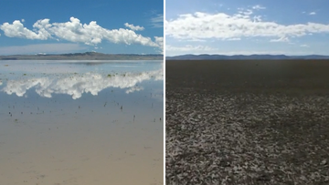 A disappearing lake in New South Wales is a source of mystery for first-time visitors but experts say there is a simple reason why the water levels fluctuate.