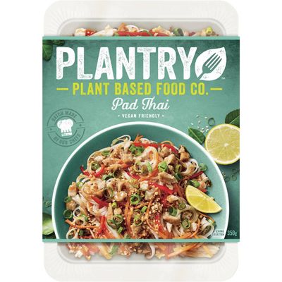 Plantry Plant Based Food Pad Thai Frozen Meal 350 grams: 612 calories