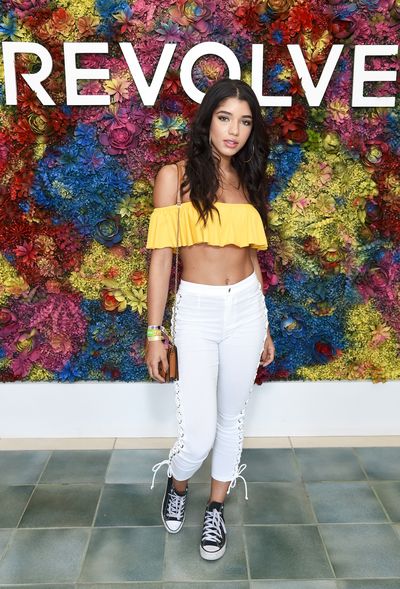 Model Yovanna Ventura attends the REVOLVE Desert House during Coachella.