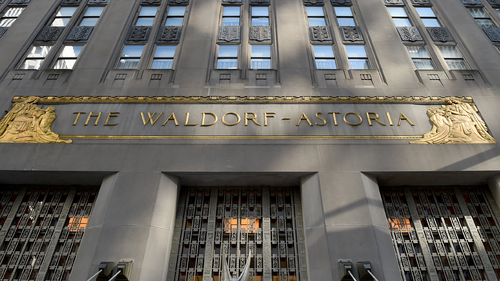 The Waldorf Astoria hotel is on Park Avenue in Midtown Manhattan.