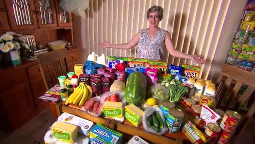 Cath Armstrong spends $300 a month on groceries for her family. (A Current Affair)