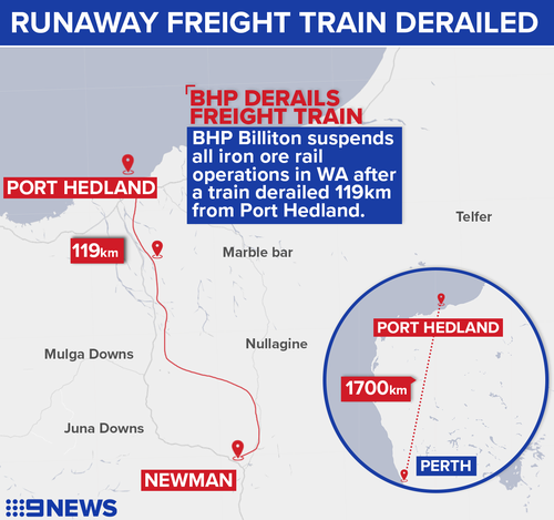 The train was deliberately derailed at a series of points along the track.