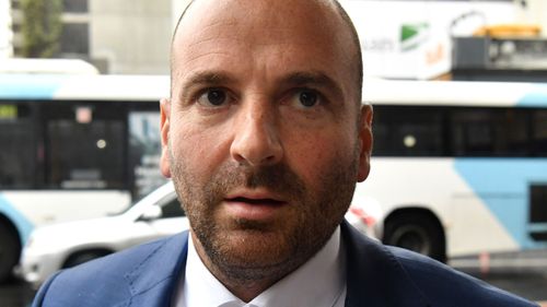 George Calombaris outside court in 2017.