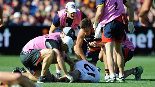 AFL star Nick Riewoldt has battled the effects of concussion in recent seasons. (AAP)