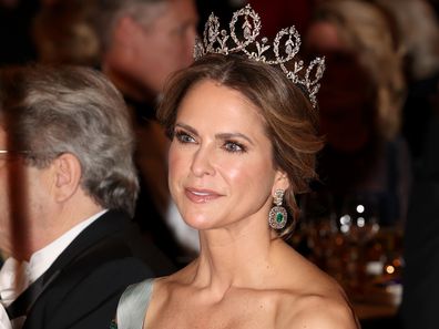 STOCKHOLM, SWEDEN - DECEMBER 10: Princess Madeleine of Sweden, Duchess of Hälsingland and Gästrikland attends the Nobel Prize Banquet 2024 at Stockholm City Hall on December 10, 2024 in Stockholm, Sweden. (Photo by Pascal Le Segretain/Getty Images)