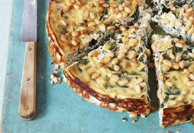 Anjum Anand's baked ricotta with chard