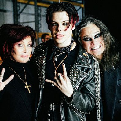 Sharon Osbourne, Dominic Harrison and Ozzy Osbourne