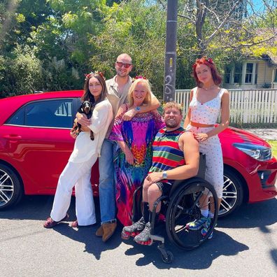 Dylan Alcott with his family and girlfriend Chantelle Otten over Christmas 2022.