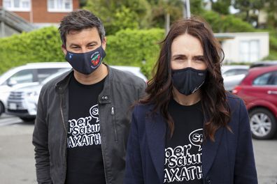 Jacinda Ardern and Clarke Gayford Pasifika Youth Vax Festival