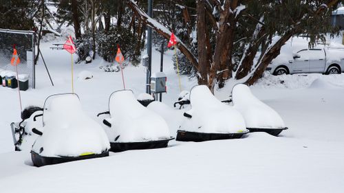 Another 50cm of snow fell at the ski field overnight. (Thredbo)