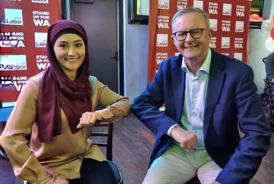 Fatima Payman and Anthony Albanese