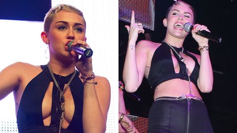 Busting out: Miley's kinky outfit stuns fans