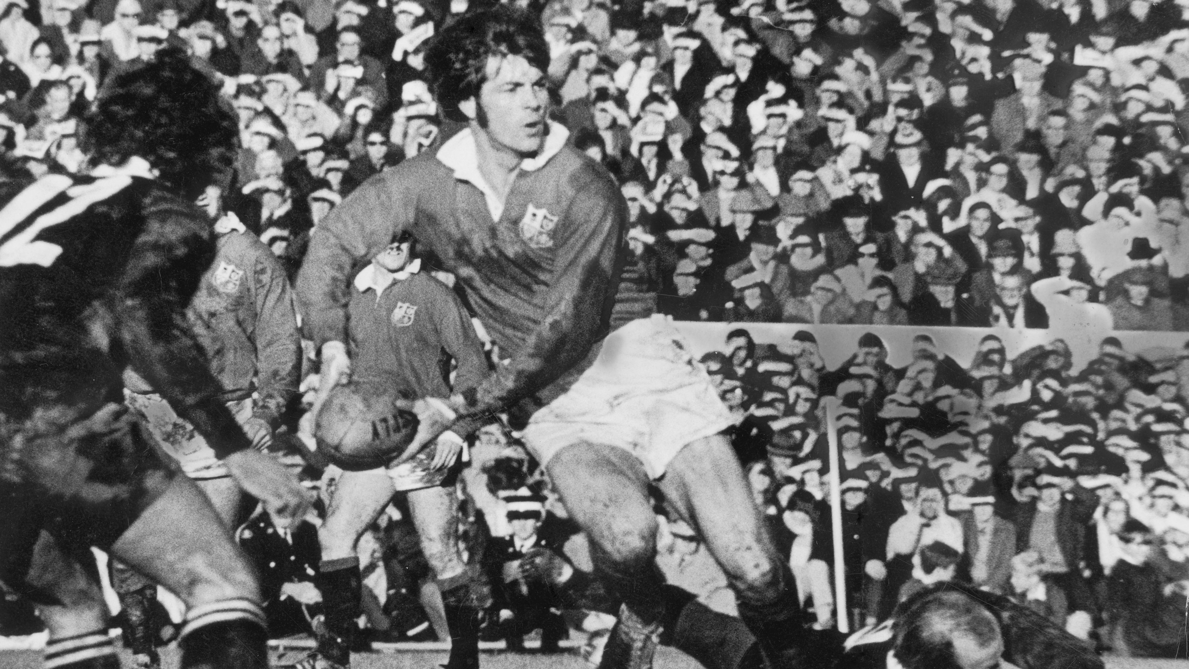 Welsh player Barry John in action during the British Lions&#x27; tour of New Zealand, 1971.