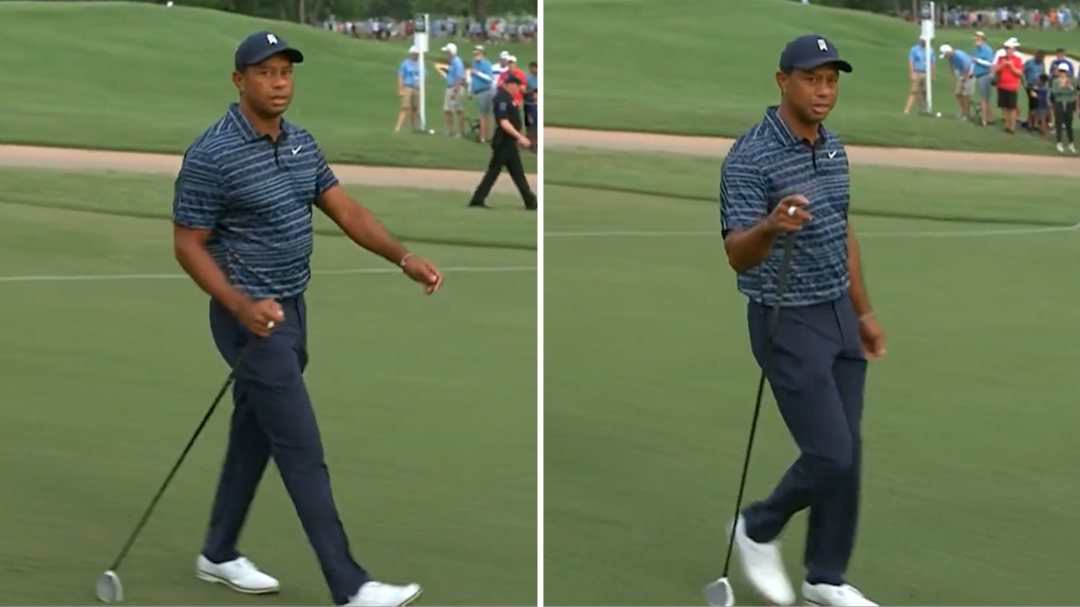 Tiger Woods loses his cool as Rory McIlroy powers to a 65 for early lead at PGA Championship