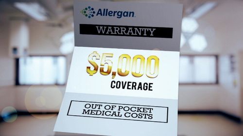 Manufacturers Allergan have offered to pay $5000 of sufferers' out-of-pocket medical costs.