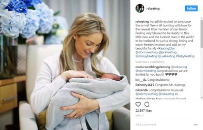 Ronan Keating and wife Storm Keating recently welcomed Storm's first child, Cooper Archer Uechtritz Keating.
