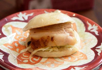 Marion's red curry-roasted pork belly bao